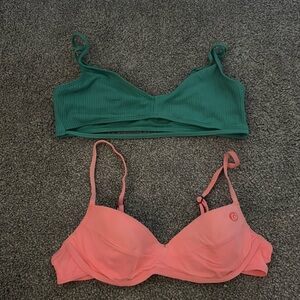 LA hearts pacsun medium top teal, rip curl peach bikini top size medium